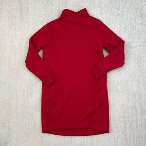 Athleta Cozy Karma Red Cotton Mock Neck Sweatshirt Dress M